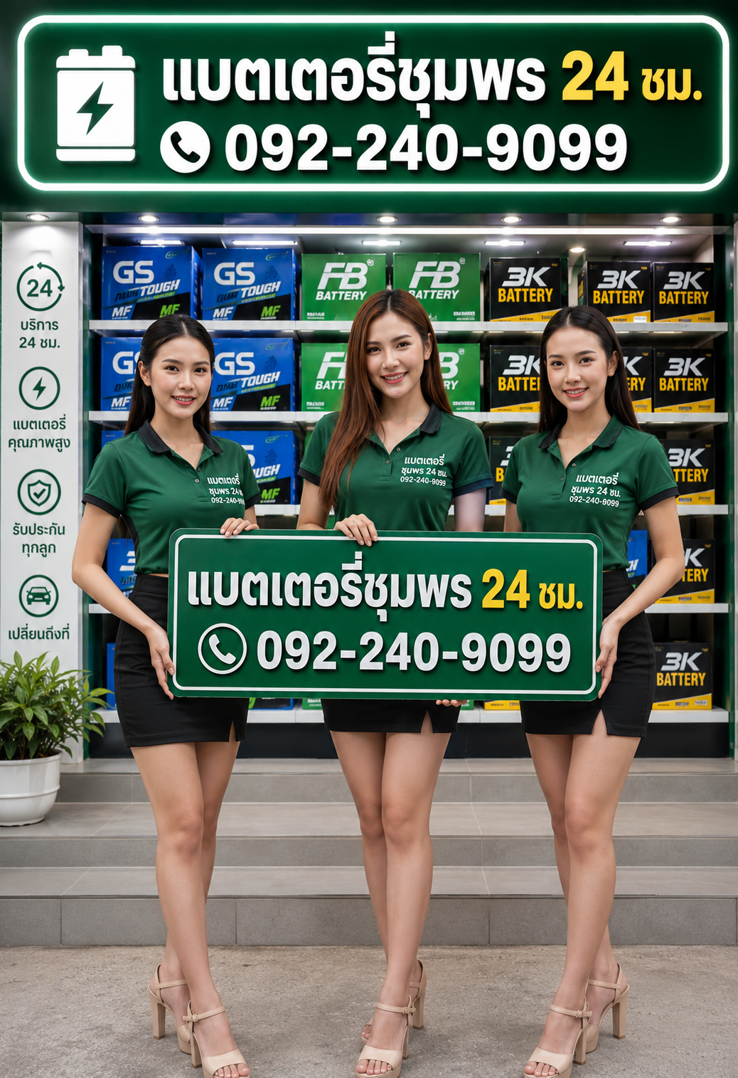 ร้านแบตเตอรี่ชุมพร 3K GS Amaron 24 ชม. 092-240-9099